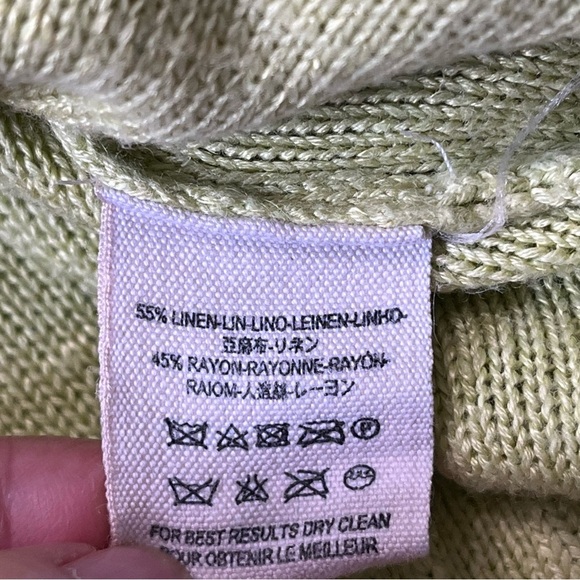 Free People Optimistic Hoodie Women Sz S Chartreuse Linen Knit Sweater Oversize - Picture 8 of 10